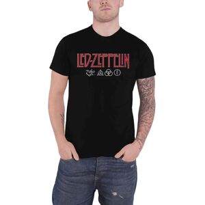 Led Zeppelin Logo & Symbols T-Shirt - Unisex Svart XL Led Zeppelin Logo & Symbols T-Shirt - Unisex Svart XL