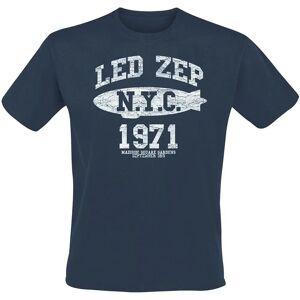 Led Zeppelin NYC 1971 Blau Kurzarm T-Shirt - T-Shirt Led Zeppelin NYC 1971 Blau Kurzarm T-Shirt - T-Shirt