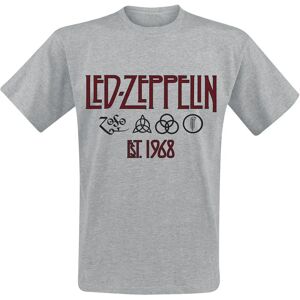 Led Zeppelin Symbols Est. 1968 - Kurzes T-Shirt für Herren - Grau Mélange - Produktart Led Zeppelin Symbols Est. 1968 - Kurzes T-Shirt für Herren - Grau Mélange - Produktart