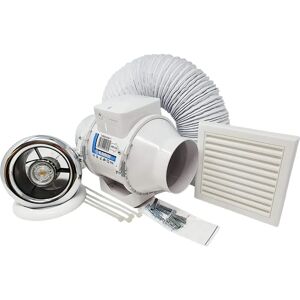 Blauberg Turbo-E Bathroom Shower Fan Kit - 100mm, Timer, LED Light Blauberg Turbo-E Bathroom Shower Fan Kit - 100mm, Timer, LED Light