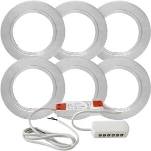 Loops Brushed Nickel 6x LED Kitchen Light Kit - White LED, Recessed Loops Brushed Nickel 6x LED Kitchen Light Kit - White LED, Recessed