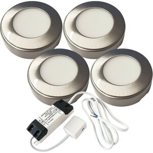 Loops - 4x 2.6W LED Kitchen Light - Natural White - Steel - LED cabinet light kit Loops - 4x 2.6W LED Kitchen Light - Natural White - Steel - LED cabinet light kit