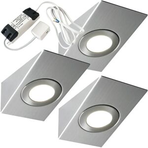 Loops 3x Brushed Nickel Wedge Surface Under Cabinet Kitchen Light & Driver Kit - Natural White LED Loops 3x Brushed Nickel Wedge Surface Under Cabinet Kitchen Light & Driver Kit - Natural White LED