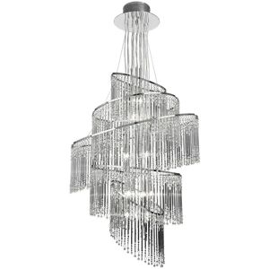 Loops Ceiling Chandelier Pendant Light - Glass & Chrome - 24 Bulb - Unisex Loops Ceiling Chandelier Pendant Light - Glass & Chrome - 24 Bulb - Unisex