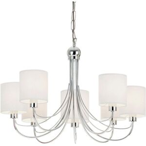 Loops Multi Light Ceiling Pendant 7 Bulb Chrome & White Shade Chandelier Modern Lamp - Ceiling Pendant Light Loops Multi Light Ceiling Pendant 7 Bulb Chrome & White Shade Chandelier Modern Lamp - Ceiling Pendant Light