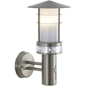 Loops Brushed Steel PIR Outdoor LED Wall Light - Wall Lantern Loops Brushed Steel PIR Outdoor LED Wall Light - Wall Lantern