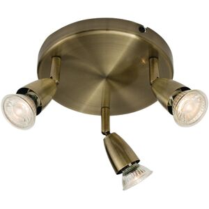 Loops Antique Brass Triple GU10 Dimmable Ceiling Spotlight - Ceiling Spotlight Loops Antique Brass Triple GU10 Dimmable Ceiling Spotlight - Ceiling Spotlight