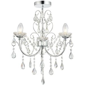 Loops Chrome & Crystal Bathroom Ceiling Light - 3 Lamp IP44 Loops Chrome & Crystal Bathroom Ceiling Light - 3 Lamp IP44