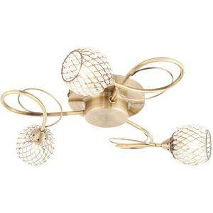 Loops Brass Beads 3 Bulb Semi Flush Ceiling Light - Ceiling Light Loops Brass Beads 3 Bulb Semi Flush Ceiling Light - Ceiling Light