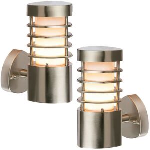 Stainless Steel Outdoor Wall Light - 2 Pack IP44 Traditional Porch Lantern Stainless Steel Outdoor Wall Light - 2 Pack IP44 Traditional Porch Lantern