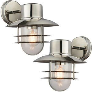 Loops 2 Pack Stainless Steel Wall Lamp - Outdoor IP44 Loops 2 Pack Stainless Steel Wall Lamp - Outdoor IP44