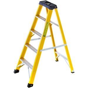 Loops 0.9m Fibreglass Swingback Step Ladder - 5 Tread - Lightweight - Unisex Loops 0.9m Fibreglass Swingback Step Ladder - 5 Tread - Lightweight - Unisex