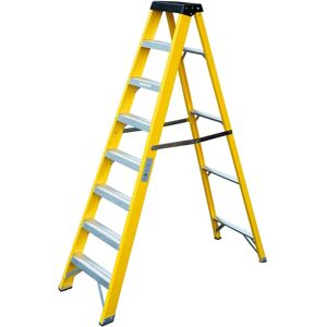 Loops 1.4m FIBREGLASS Swingback Step Ladder - 8 Tread Professional Lightweight Loops 1.4m FIBREGLASS Swingback Step Ladder - 8 Tread Professional Lightweight