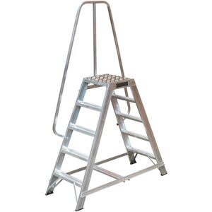 Loops 1m Heavy Duty Double Sided Step Ladder with Safety Handrail - Step Ladder Loops 1m Heavy Duty Double Sided Step Ladder with Safety Handrail - Step Ladder