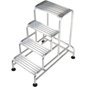 Loops 1m Tall Stable Steps Aluminium Ladder - Step Ladder Loops 1m Tall Stable Steps Aluminium Ladder - Step Ladder