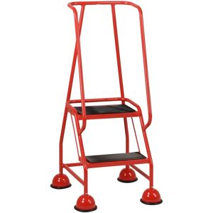 Loops 2 Tread Mobile Warehouse Steps RED - Ladder Loops 2 Tread Mobile Warehouse Steps RED - Ladder
