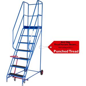 Loops 7 Tread Mobile Warehouse Ladder - Blue Safety Step Loops 7 Tread Mobile Warehouse Ladder - Blue Safety Step