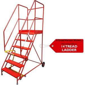 Loops 14 Tread Heavy Duty Warehouse Ladder - 4.15m Safety Step Loops 14 Tread Heavy Duty Warehouse Ladder - 4.15m Safety Step