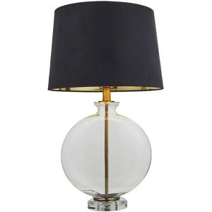 Loops Round Feature Table Lamp - Clear Glass - Antique Brass - Dark Velvet Shade - Table Lamp Loops Round Feature Table Lamp - Clear Glass - Antique Brass - Dark Velvet Shade - Table Lamp