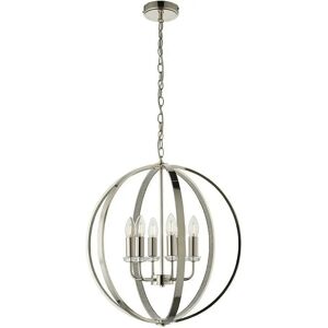 Nickel Globe Pendant Light - Adjustable 6 Bulb Ceiling Lamp Nickel Globe Pendant Light - Adjustable 6 Bulb Ceiling Lamp