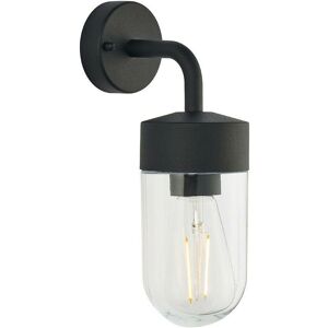 Loops IP44 Outdoor Wall Light - Curved Matte Black & Glass - Nautical Lantern Loops IP44 Outdoor Wall Light - Curved Matte Black & Glass - Nautical Lantern