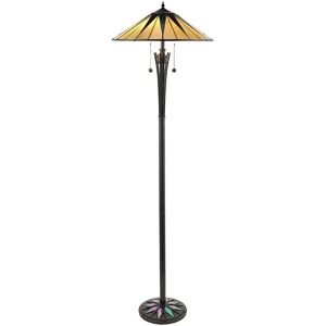 Loops 1.5m Tiffany Twin Floor Lamp Black & Multi Colour - Floor Lamp Loops 1.5m Tiffany Twin Floor Lamp Black & Multi Colour - Floor Lamp