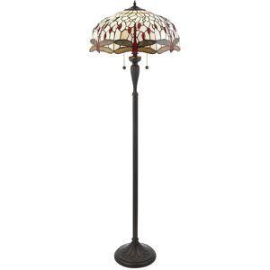 Loops Tiffany Twin Floor Lamp Dark Bronze - Stained Glass Shade - Floor Lamp Loops Tiffany Twin Floor Lamp Dark Bronze - Stained Glass Shade - Floor Lamp