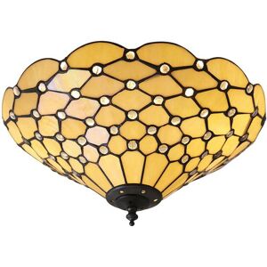 Loops Tiffany Glass Semi Flush Ceiling Light Amber Geometric - Ceiling Light Loops Tiffany Glass Semi Flush Ceiling Light Amber Geometric - Ceiling Light