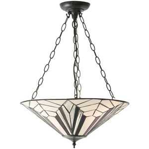 Loops Tiffany Glass Hanging Ceiling Pendant Light - Dark Bronze - 3 Lamp Shade - Pendant Light Loops Tiffany Glass Hanging Ceiling Pendant Light - Dark Bronze - 3 Lamp Shade - Pendant Light