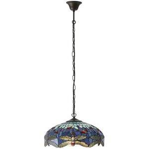 Loops Tiffany Glass Pendant Light - Blue Dragonfly - 3 Lamp Shade - Pendant Light Loops Tiffany Glass Pendant Light - Blue Dragonfly - 3 Lamp Shade - Pendant Light