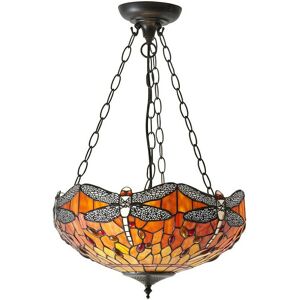 Loops Tiffany Glass Hanging Ceiling Pendant Light Orange Dragonfly 3 Lamp Shade - Pendant Light Loops Tiffany Glass Hanging Ceiling Pendant Light Orange Dragonfly 3 Lamp Shade - Pendant Light