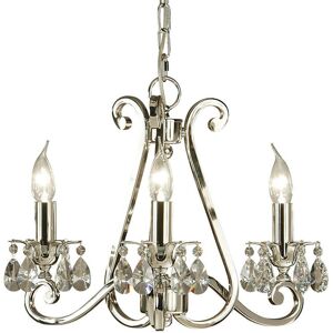Loops Esher Ceiling Pendant Chandelier - Polished Nickel & Crystal Curved 3 Lamp Light - Ceiling Pendant Chandelier Loops Esher Ceiling Pendant Chandelier - Polished Nickel & Crystal Curved 3 Lamp Light - Ceiling Pendant Chandelier