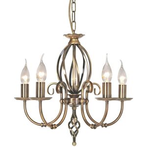 Loops 5 Bulb Chandelier Aged Brass LED E14 - Chandelier Loops 5 Bulb Chandelier Aged Brass LED E14 - Chandelier