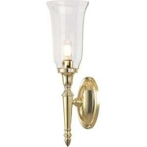Brass G9 Wall Light - IP44 Tall Glass Shade - 320Lm Brass G9 Wall Light - IP44 Tall Glass Shade - 320Lm