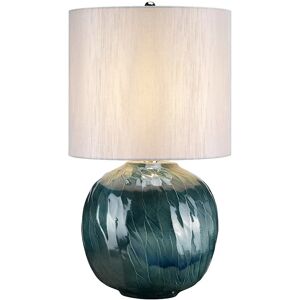 Loops Ocean Blue Light Grey Faux Silk Shade Table Lamp - Table Lamp Loops Ocean Blue Light Grey Faux Silk Shade Table Lamp - Table Lamp