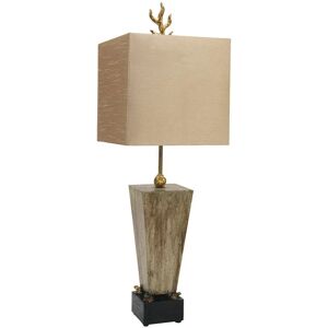 Loops Gilded Frogs Light Brown Faux Silk Shade LED E27 60W - Table Lamp Loops Gilded Frogs Light Brown Faux Silk Shade LED E27 60W - Table Lamp