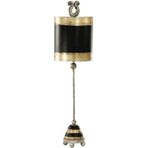 Loops Silver Leaf Ball Feet Gold Black Striped LED E27 Lamp - Table Lamp Loops Silver Leaf Ball Feet Gold Black Striped LED E27 Lamp - Table Lamp