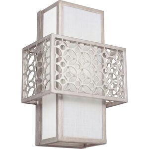 Lamps Wall Light Geometric Stamped Out Frame White Shade Sunrise Silver LED E27 60W - Wall Light Lamps Wall Light Geometric Stamped Out Frame White Shade Sunrise Silver LED E27 60W - Wall Light