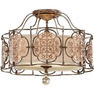 British Bronze 3 Bulb Semi-Flush Light - Semi-Flush Light British Bronze 3 Bulb Semi-Flush Light - Semi-Flush Light