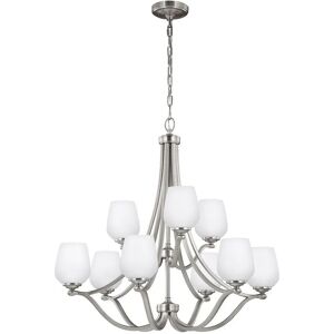 Loops 9 Bulb Chandelier Pendant Light Satin Nickel LED E27 60W - Chandelier Loops 9 Bulb Chandelier Pendant Light Satin Nickel LED E27 60W - Chandelier