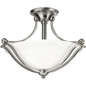 Loops 2 Bulb Semi Flush Light - Bell Shaped Glass - Nickel - LED E27 100W - Semi-Flush Light Loops 2 Bulb Semi Flush Light - Bell Shaped Glass - Nickel - LED E27 100W - Semi-Flush Light