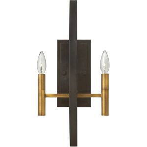 Loops Twin Wall Light Black Face Plate Bronze Candle Holder - Wall Light Loops Twin Wall Light Black Face Plate Bronze Candle Holder - Wall Light