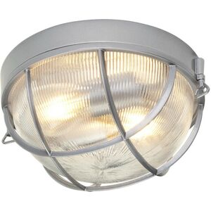 Loops Outdoor IP44 2 Bulb Flush Light Silver LED E27 60W - Flush Light Loops Outdoor IP44 2 Bulb Flush Light Silver LED E27 60W - Flush Light