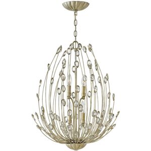 Loops 4 Bulb Chandelier Silver Leaf LED E14 60W - Chandelier Loops 4 Bulb Chandelier Silver Leaf LED E14 60W - Chandelier