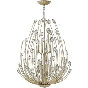 Loops Silver Leaf 8-Light Pendant Chandelier - Interior Light Loops Silver Leaf 8-Light Pendant Chandelier - Interior Light