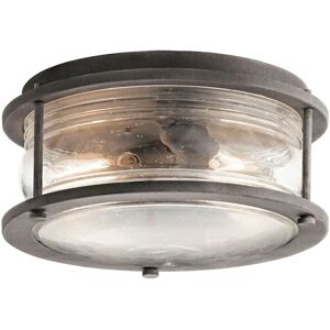 Loops Outdoor IP44 1 Bulb Flush Light Weathered Zinc - Low Ceiling - Exterior Loops Outdoor IP44 1 Bulb Flush Light Weathered Zinc - Low Ceiling - Exterior