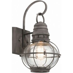 Loops Weathered Zinc IP44 Wall Light - Exterior LED 60W Loops Weathered Zinc IP44 Wall Light - Exterior LED 60W
