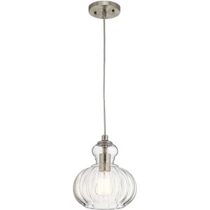 Loops 1 Bulb Ceiling Pendant Light Fitting Brushed Nickel LED E27 60W - Pendant Loops 1 Bulb Ceiling Pendant Light Fitting Brushed Nickel LED E27 60W - Pendant