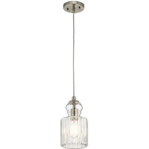 Loops 1 Bulb Brushed Nickel Pendant Light - Pendant Loops 1 Bulb Brushed Nickel Pendant Light - Pendant