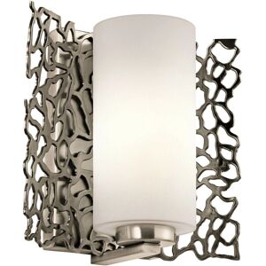 Pewter Curved Wall Light with Glass Shade - Wall Light Pewter Curved Wall Light with Glass Shade - Wall Light